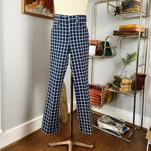 70s Flared Checkered Bottoms by Farah